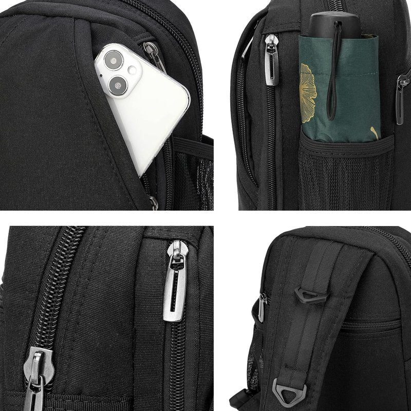 NICGID Sling Bags, Chest Shoulder Backpack Crossbody Bag One Strap Daypacks Outdoor Travel for Men Women (Blue green-010)