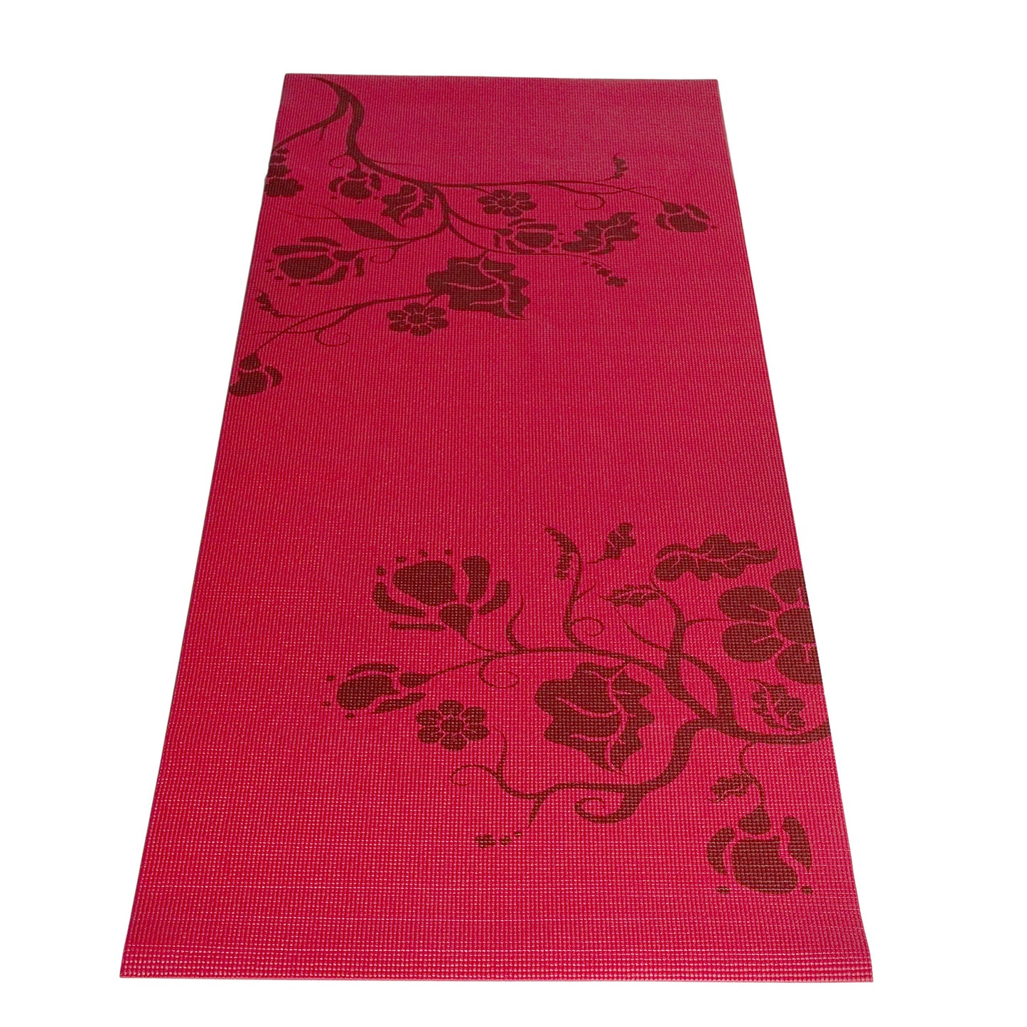 Tone Fitness Yoga Mat with Floral Pattern, Red