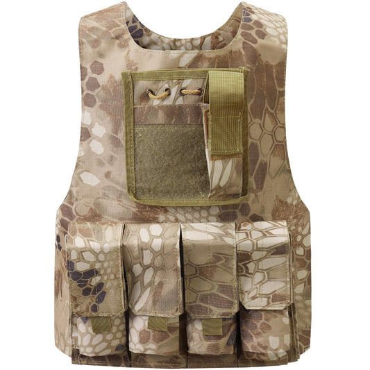 UNIVIVO Kids Tactical Vest Youth Army Military Costume Vest for Boys Girls 8 10 12 14 Outdoor Airsoft Game (Camo)