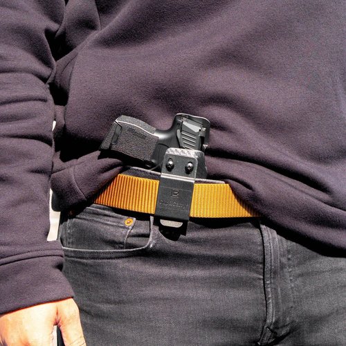 Clip & Carry IWB Kydex Holster for The BYRNA SD/EP Non-Lethal Pepper Launcher - Inside Waistband Concealed Carry - Audible Click Retention - USA Veteran Made (Black, Left-Hand)