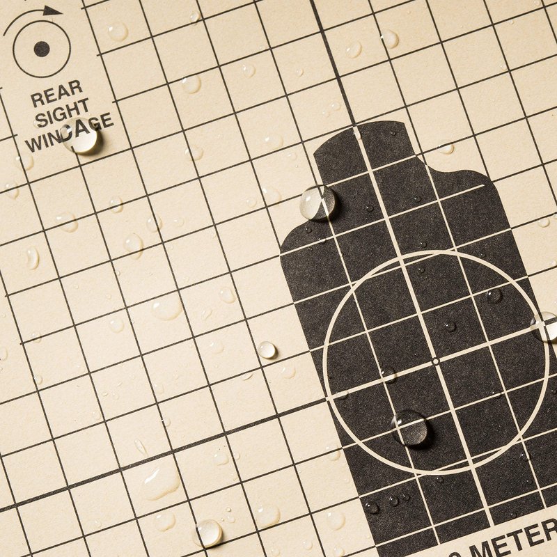 Rite in the Rain Weatherproof 25 Meter Target, 8.5" x 11", Tan, M16A2 / M16A4 Front, M4 CARBINE Back, 100 Sheet Pack (No. 9125)
