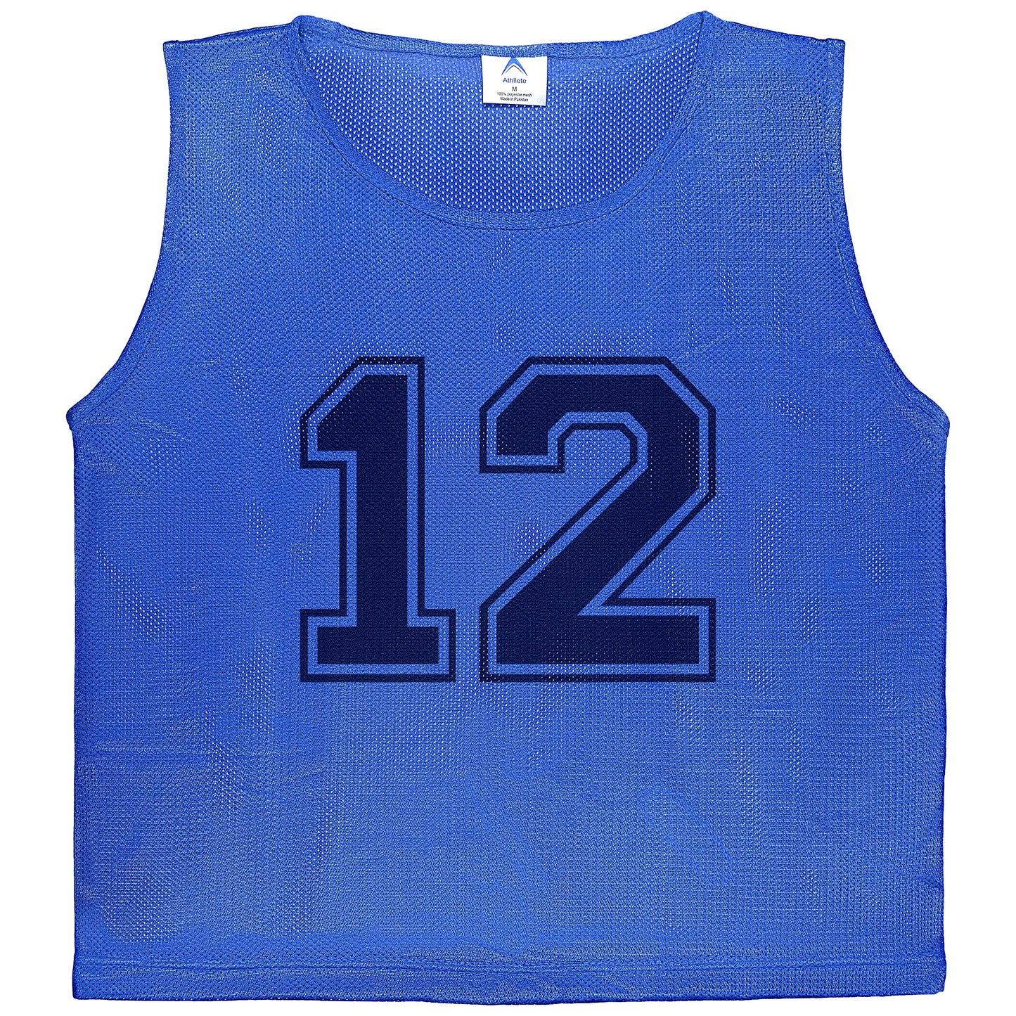 Athllete 12 pcs Duramesh Pinnies/Scrimmage Vest - Kids Youth and Adult Pinnies, Numbered Penny Jerseys for Soccer