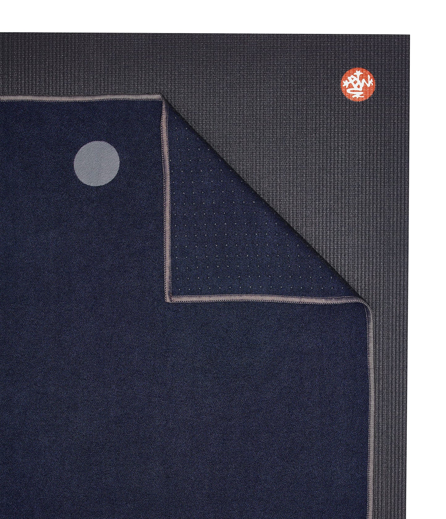 Manduka Yogitoes Yoga Mat Towel - Lightweight, Quick Drying Microfiber, Non Slip Skidless Technology, Use in Hot Yoga, Vinyasa and Power, 71" x 24", Midnight