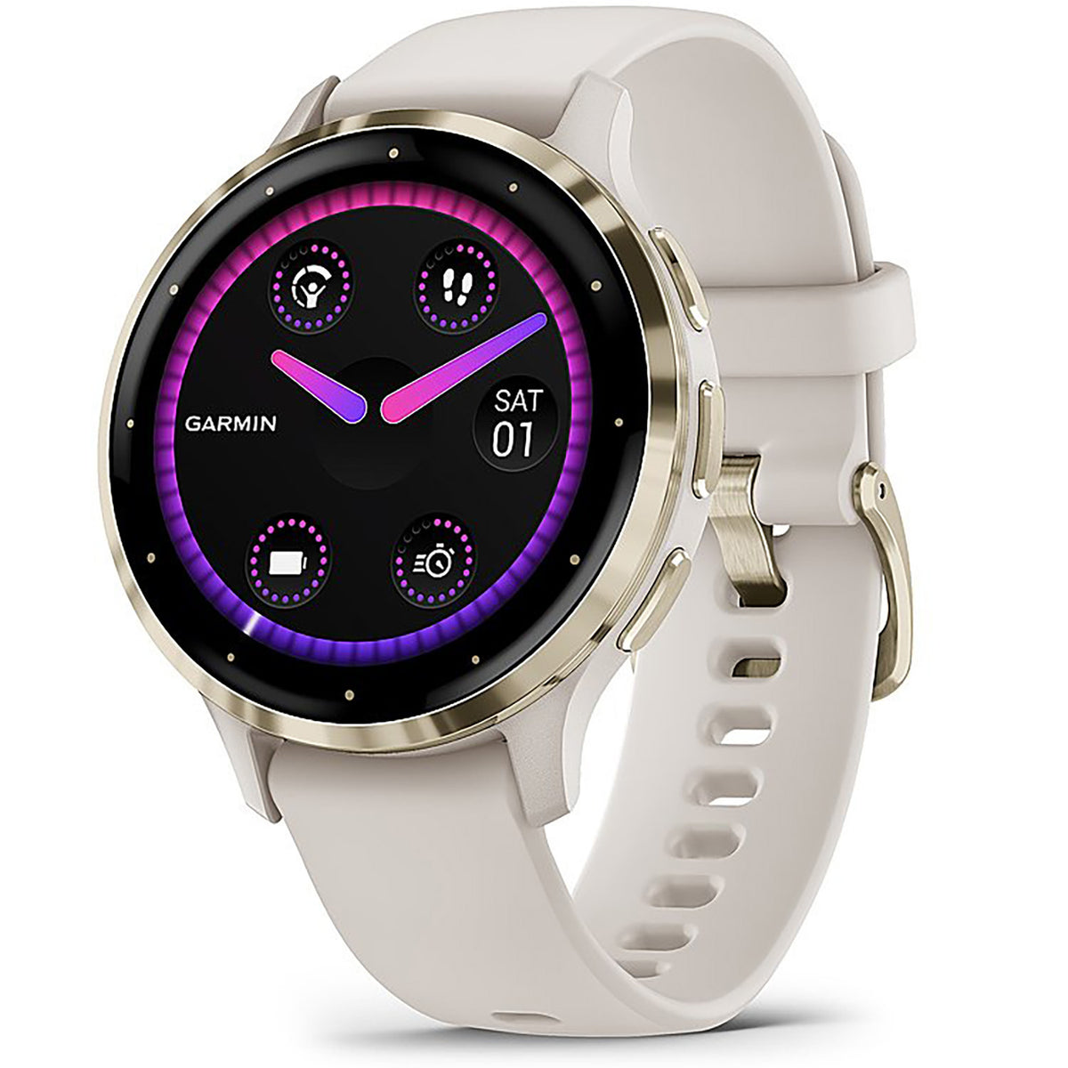 Garmin Venu 3S GPS Fitness Smartwatch 41mm Gold Bezel Ivory Case