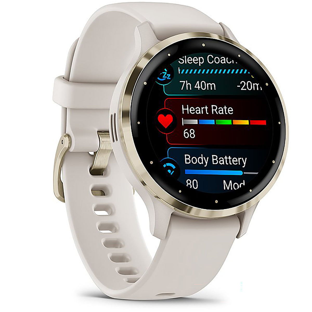 Garmin Venu 3S GPS Fitness Smartwatch 41mm Gold Bezel Ivory Case
