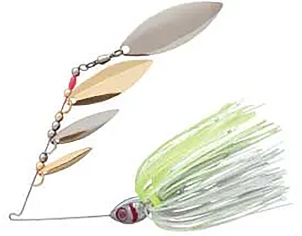 Quad Blade Spinnerbait 3/8 oz for Bass & Muskie Fishing - Multiple Colors