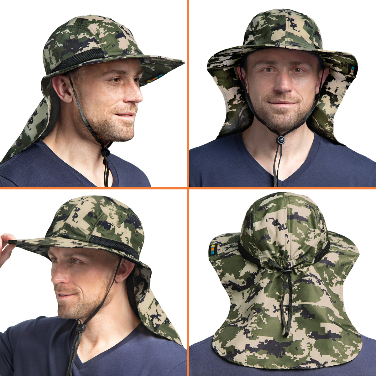 Wide Brim Sun Hat UV Protection Bucket Hat for Hiking Camping Fishing Men
