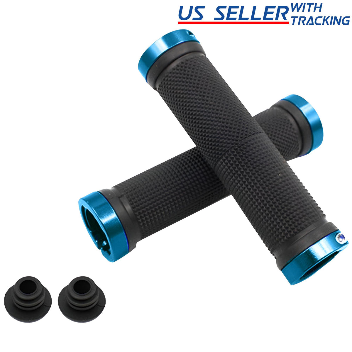 Ergonomic Rubber Bicycle Handlebar Grips for Mountain Bikes - Lock-On Ends