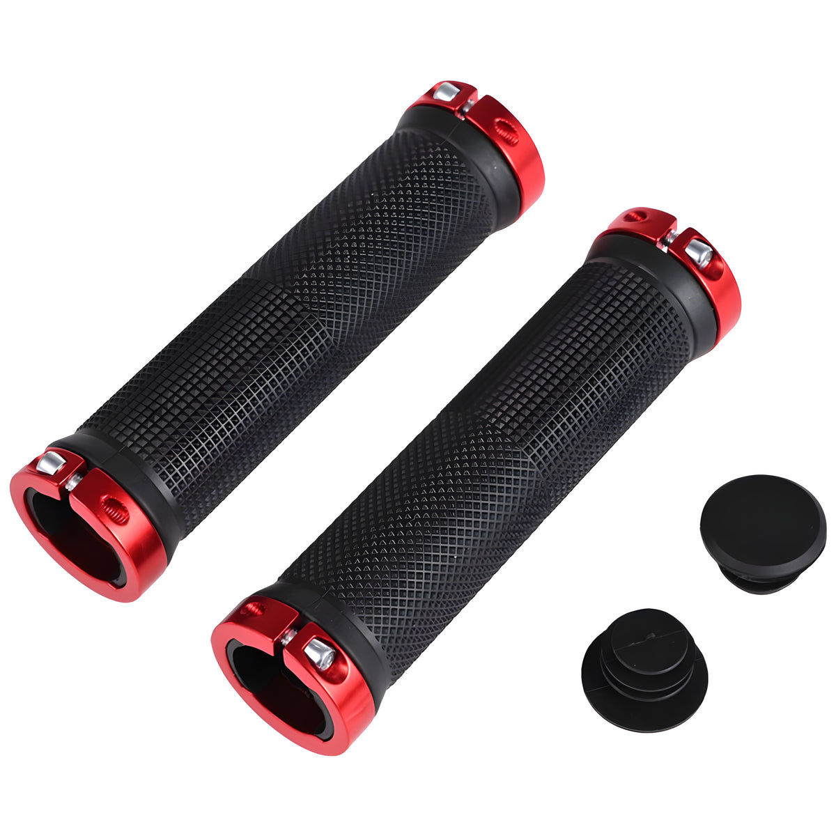 Ergonomic Rubber Bicycle Handlebar Grips for Mountain Bikes - Lock-On Ends