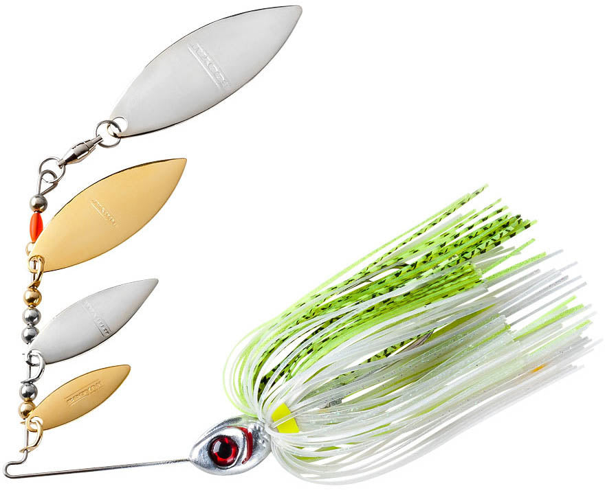 Quad Blade Spinnerbait 3/8 oz for Bass & Muskie Fishing - Multiple Colors