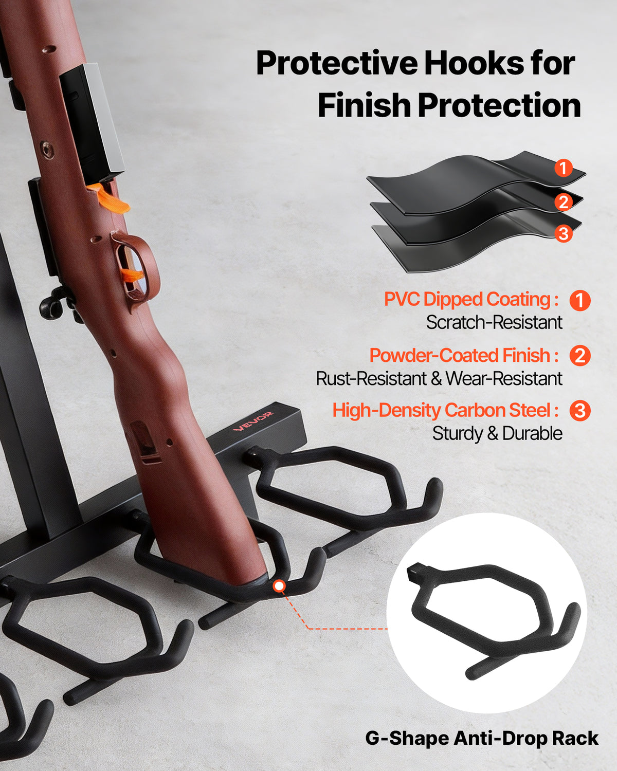Adjustable Wall and Floor Gun Rack Holds Multiple Rifles and Handguns
