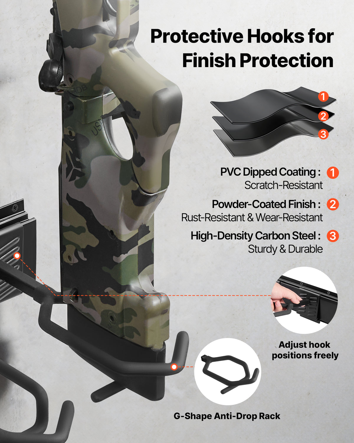 Adjustable Wall and Floor Gun Rack Holds Multiple Rifles and Handguns