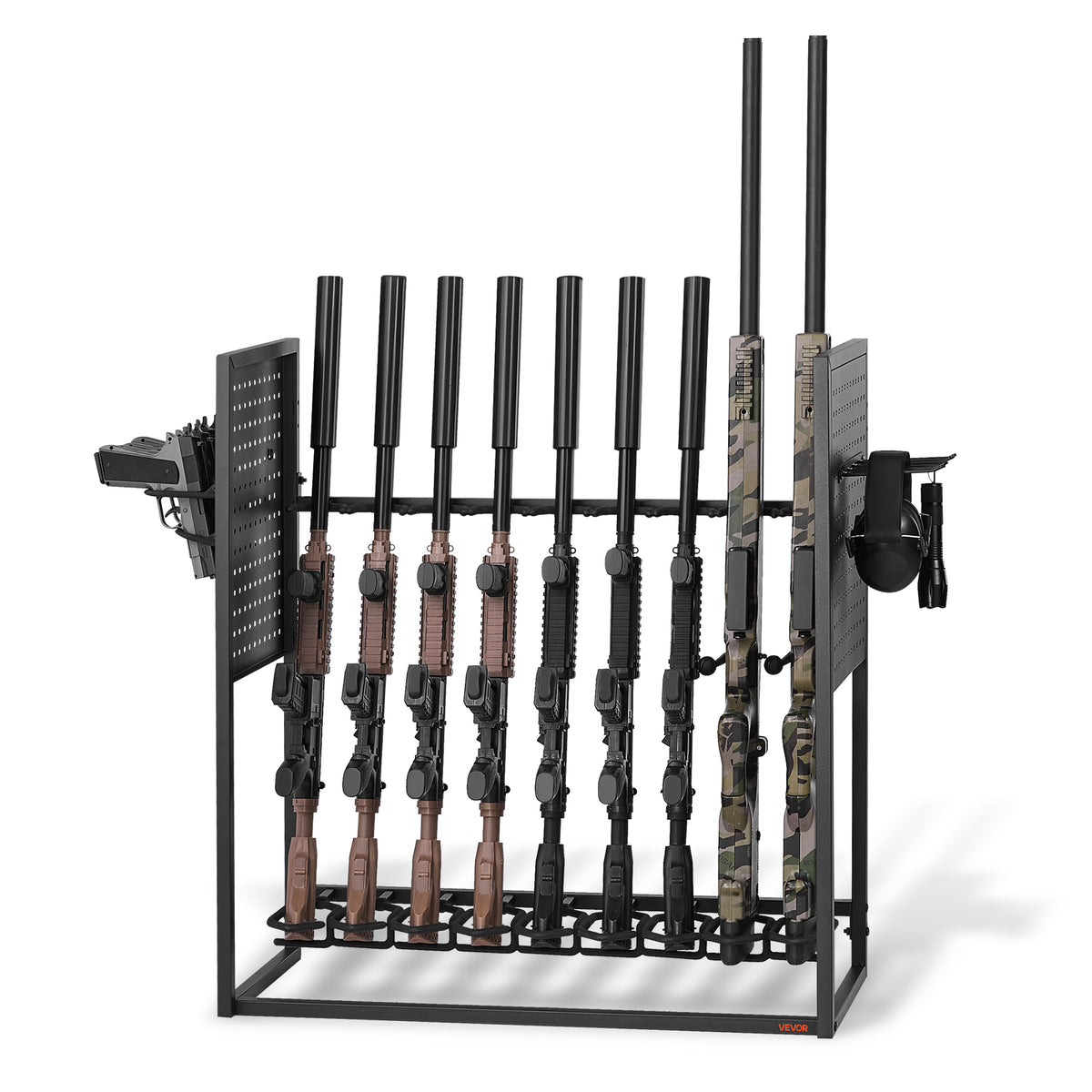 Adjustable Wall and Floor Gun Rack Holds Multiple Rifles and Handguns