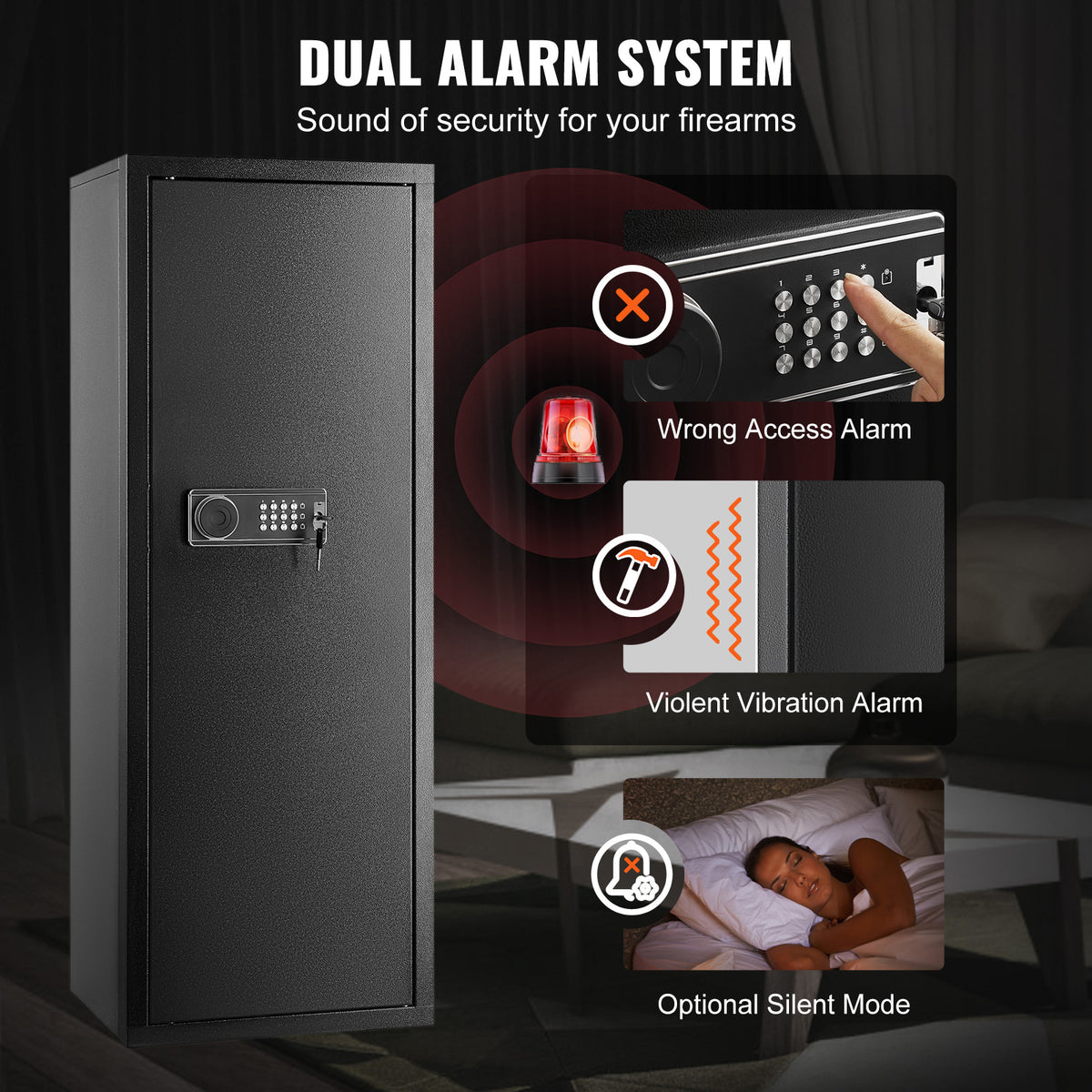 Large Rifle Gun Safe with Digital Lock & Removable Shelves | Multiple Sizes