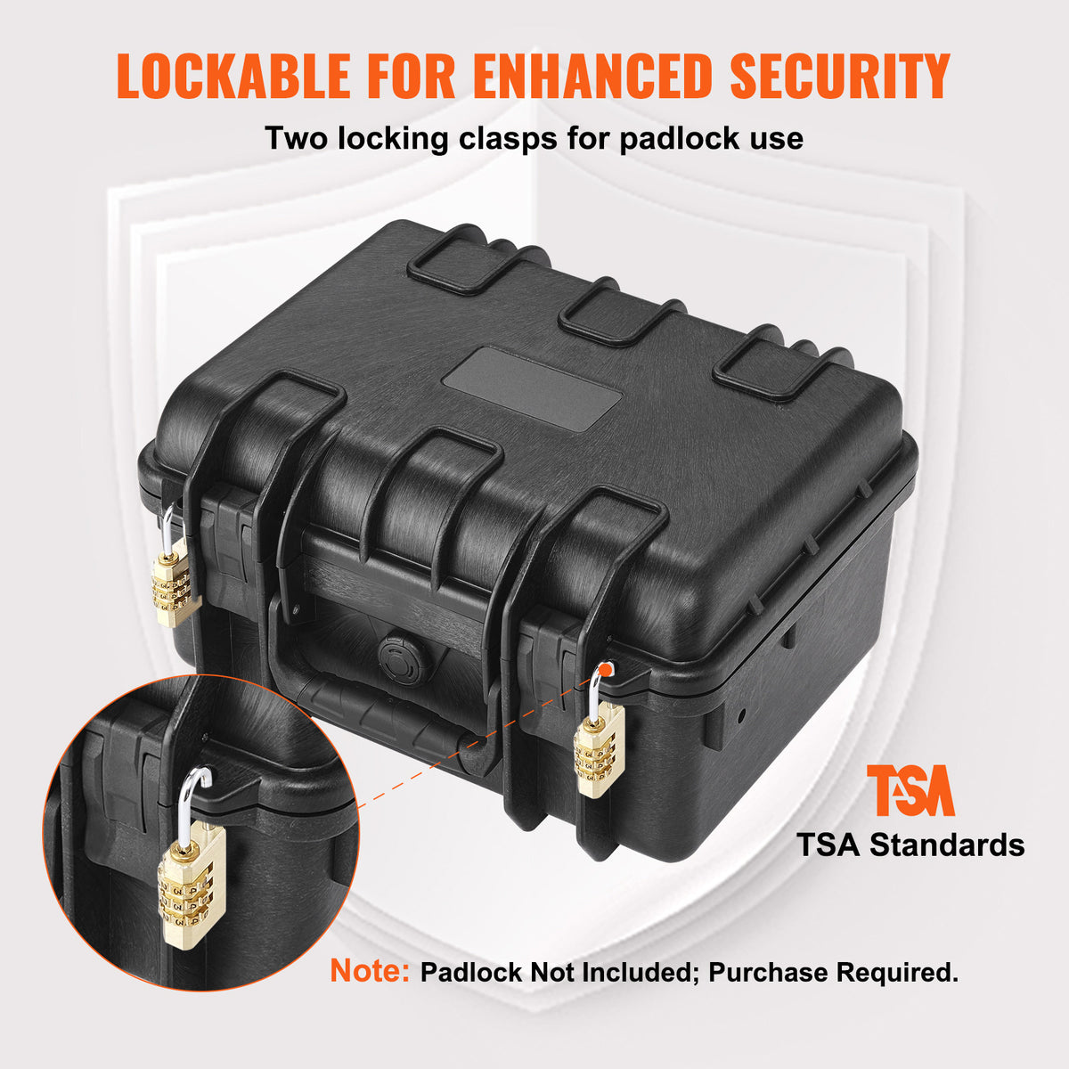 Hard Pistol Cases with Pre-Cut Foam Waterproof Lockable Storage for Firearms
