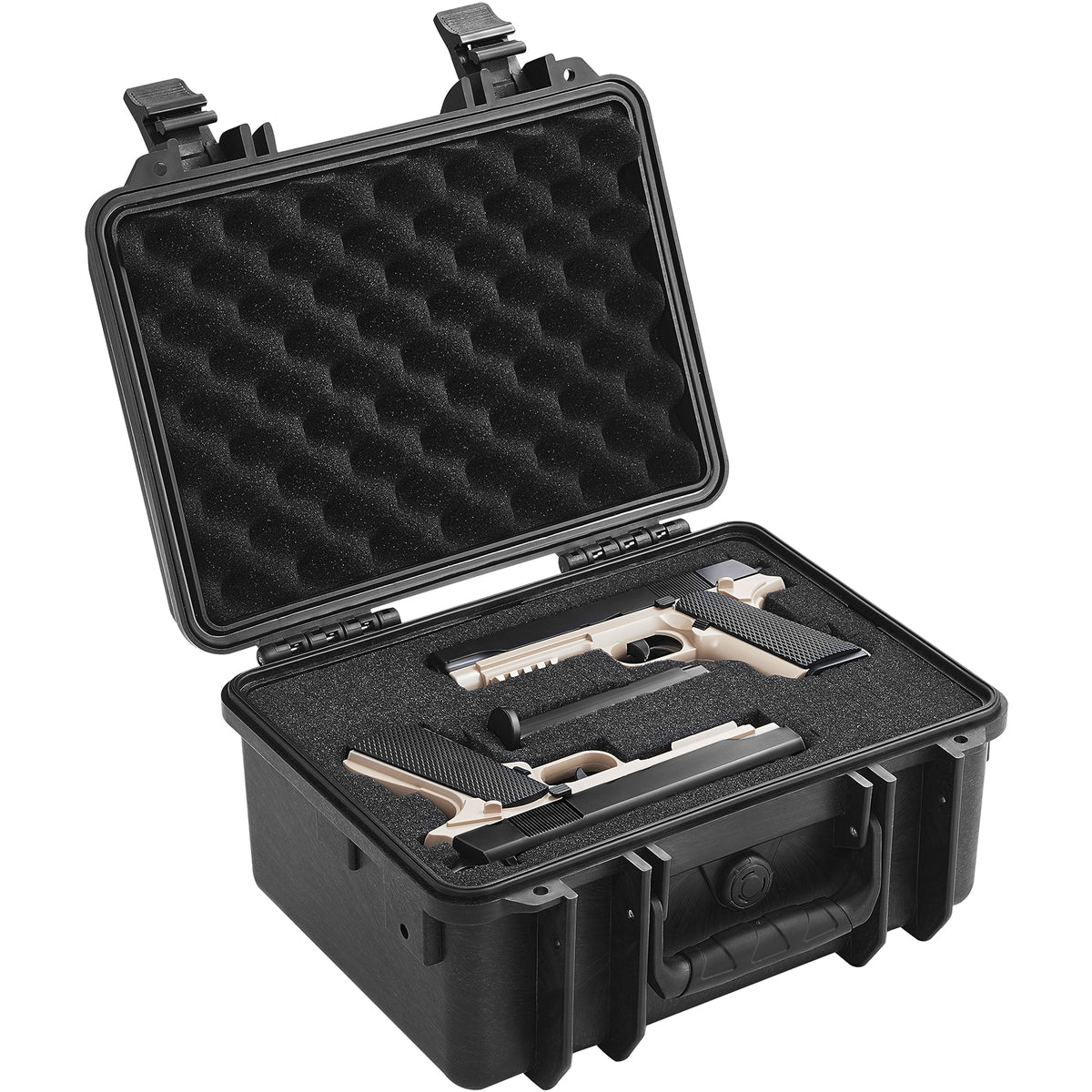 Hard Pistol Cases with Pre-Cut Foam Waterproof Lockable Storage for Firearms
