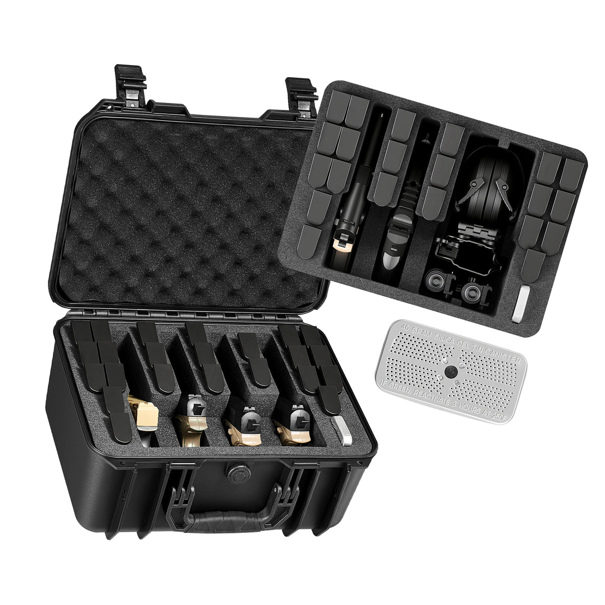 Hard Pistol Cases with Pre-Cut Foam Waterproof Lockable Storage for Firearms