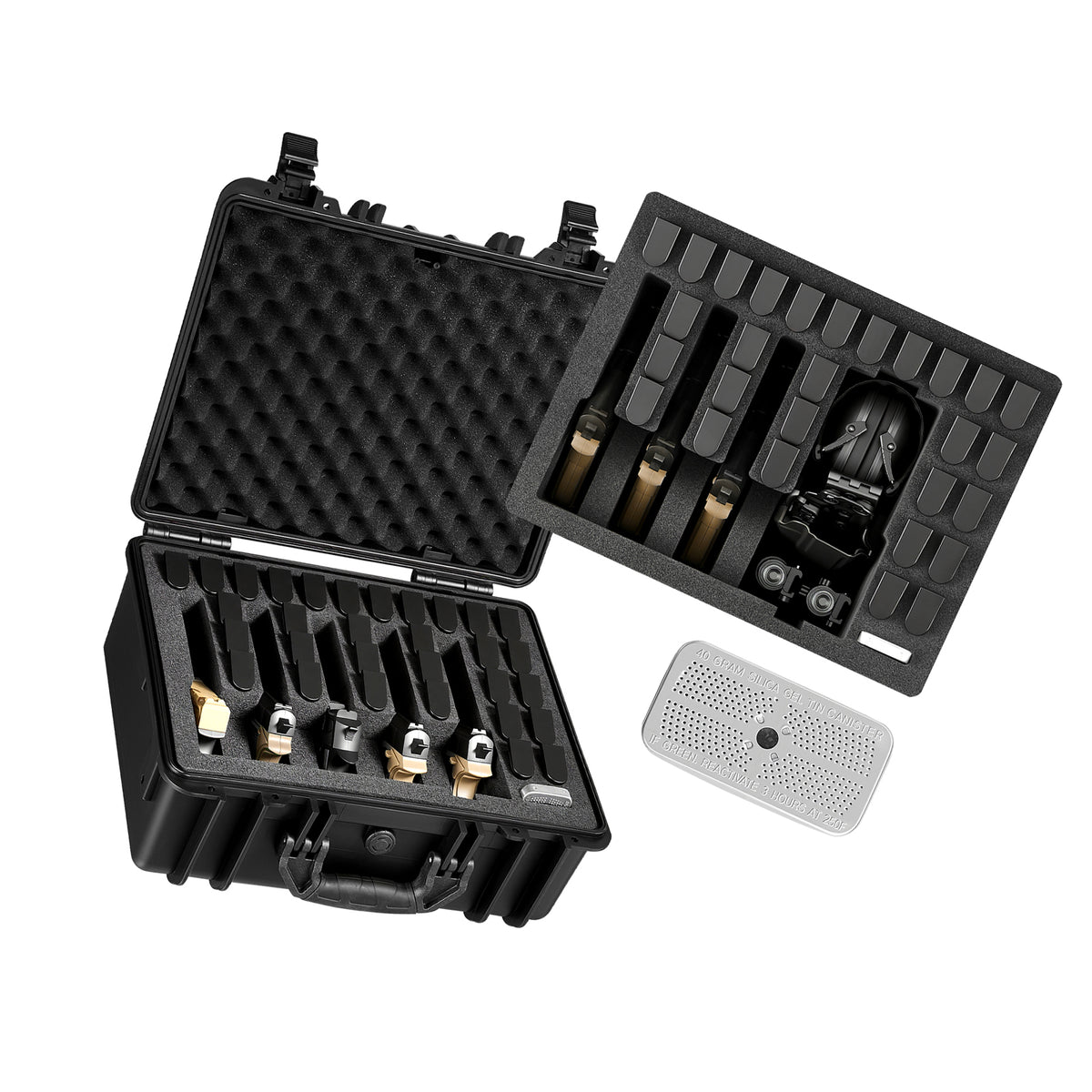 Hard Pistol Cases with Pre-Cut Foam Waterproof Lockable Storage for Firearms