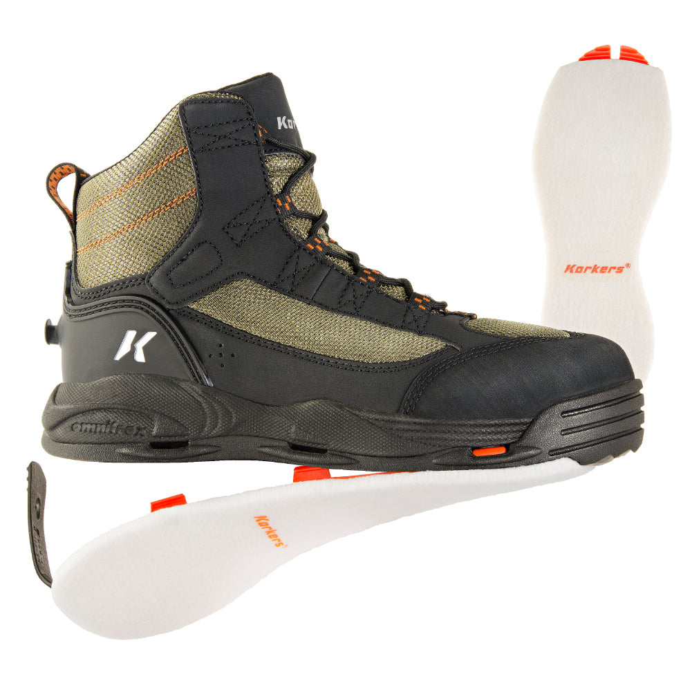 Men's Wading Boots with Interchangeable Soles - Waterproof Fishing Shoes