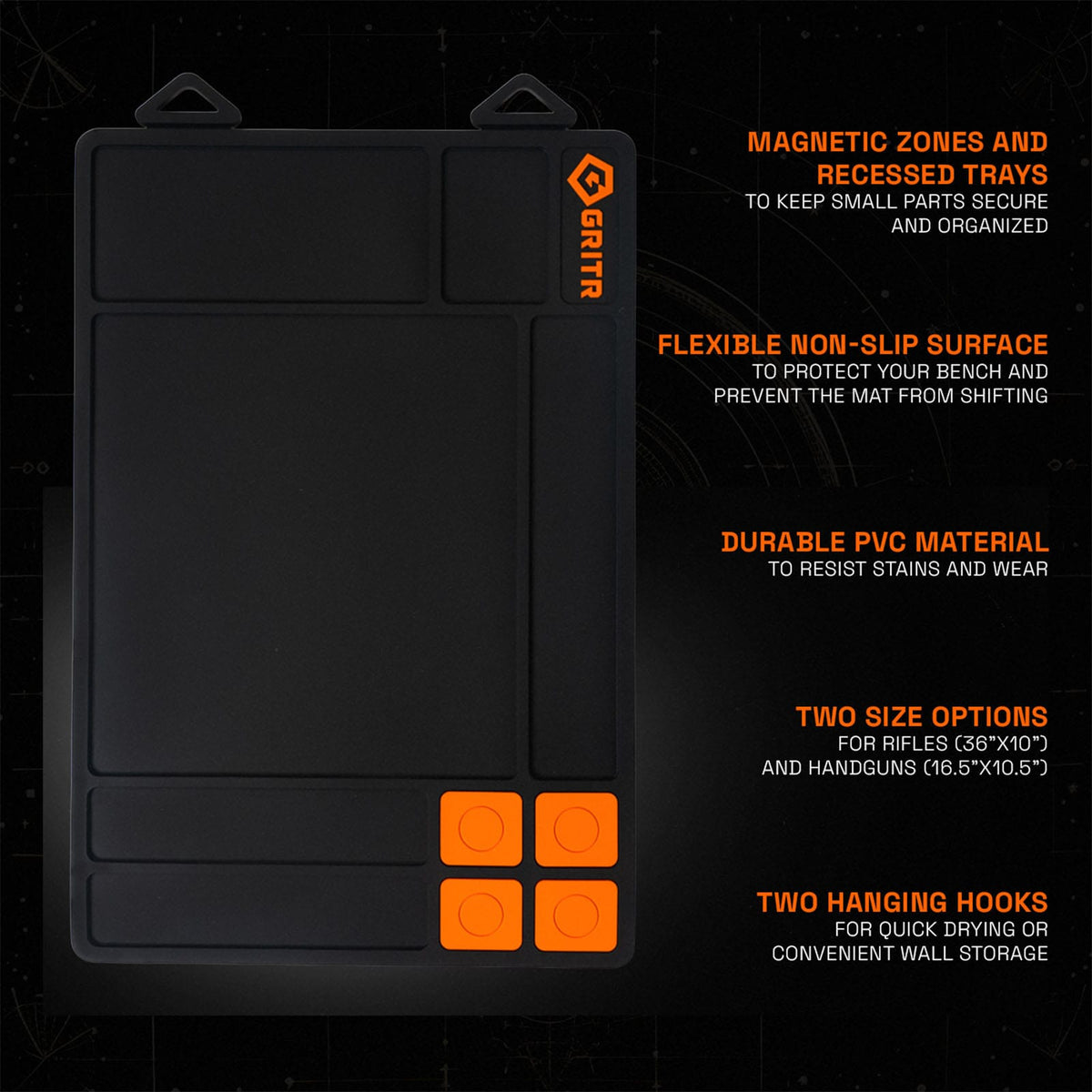Magnetic Gun Cleaning Mat for Rifles & Handguns - Non-Slip PVC Work Surface