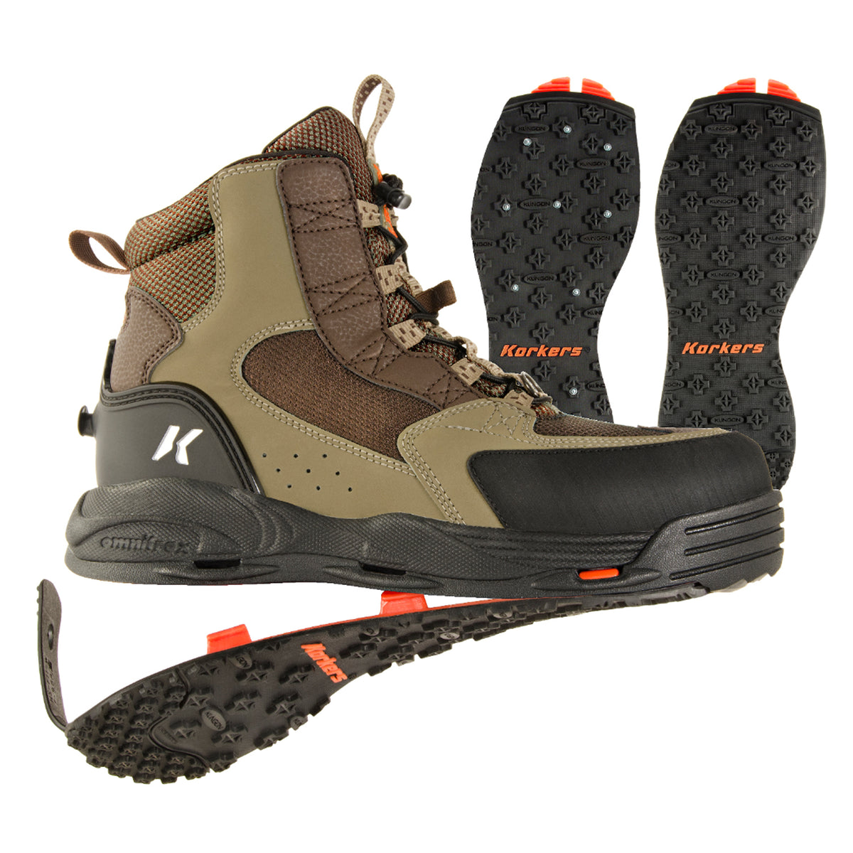 Men's Wading Boots with Interchangeable Soles - Waterproof Fishing Shoes