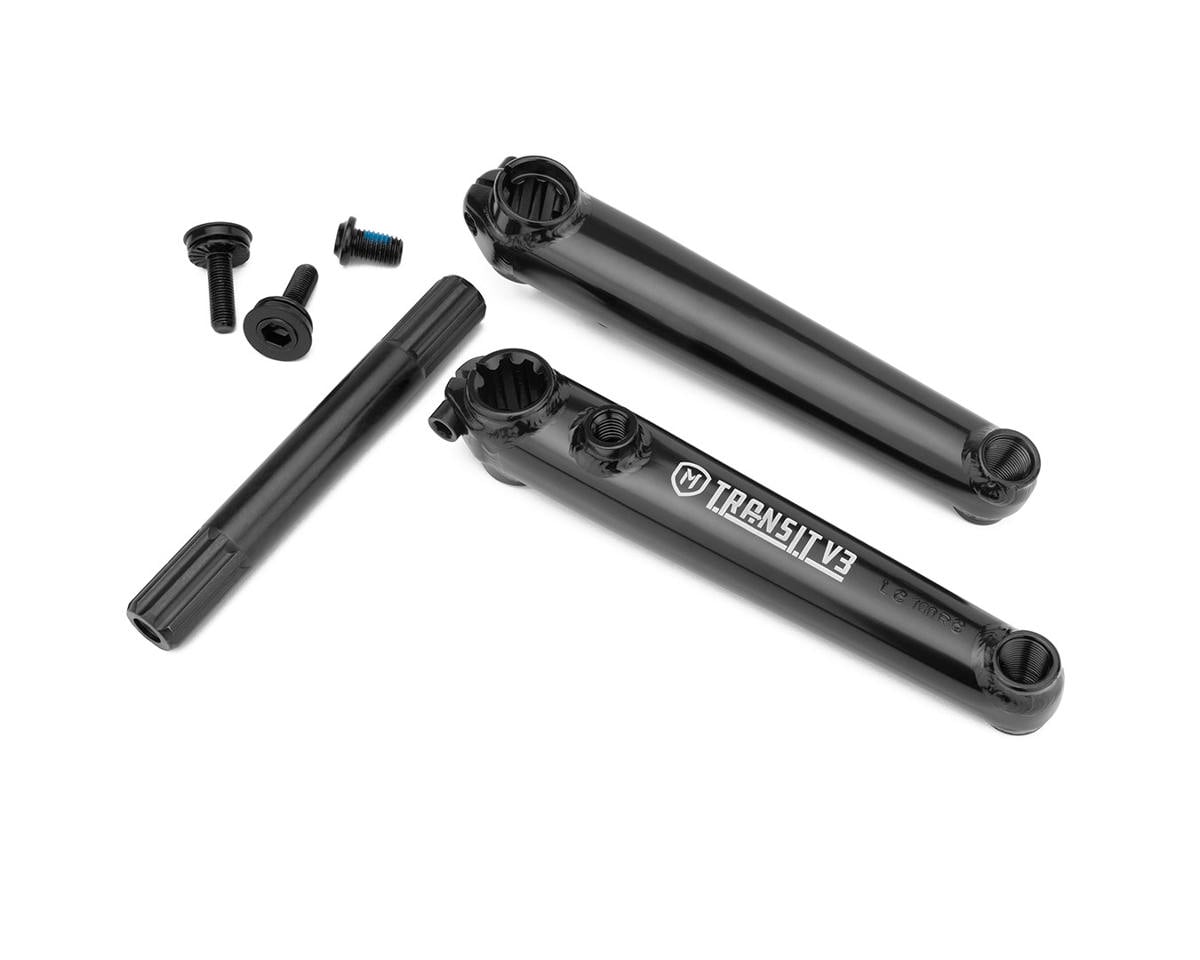 Mission Transit V3 Bicycle Cranks - Black, 3-Piece Chromoly Drive