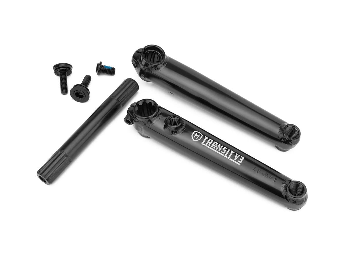 Mission Transit V3 Bicycle Cranks - Black, 3-Piece Chromoly Drive