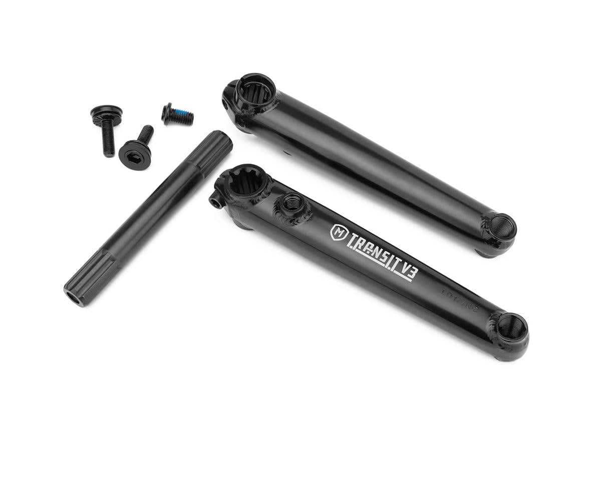 Mission Transit V3 Bicycle Cranks - Black, 3-Piece Chromoly Drive