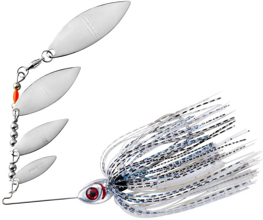 Quad Blade Spinnerbait 3/8 oz for Bass & Muskie Fishing - Multiple Colors