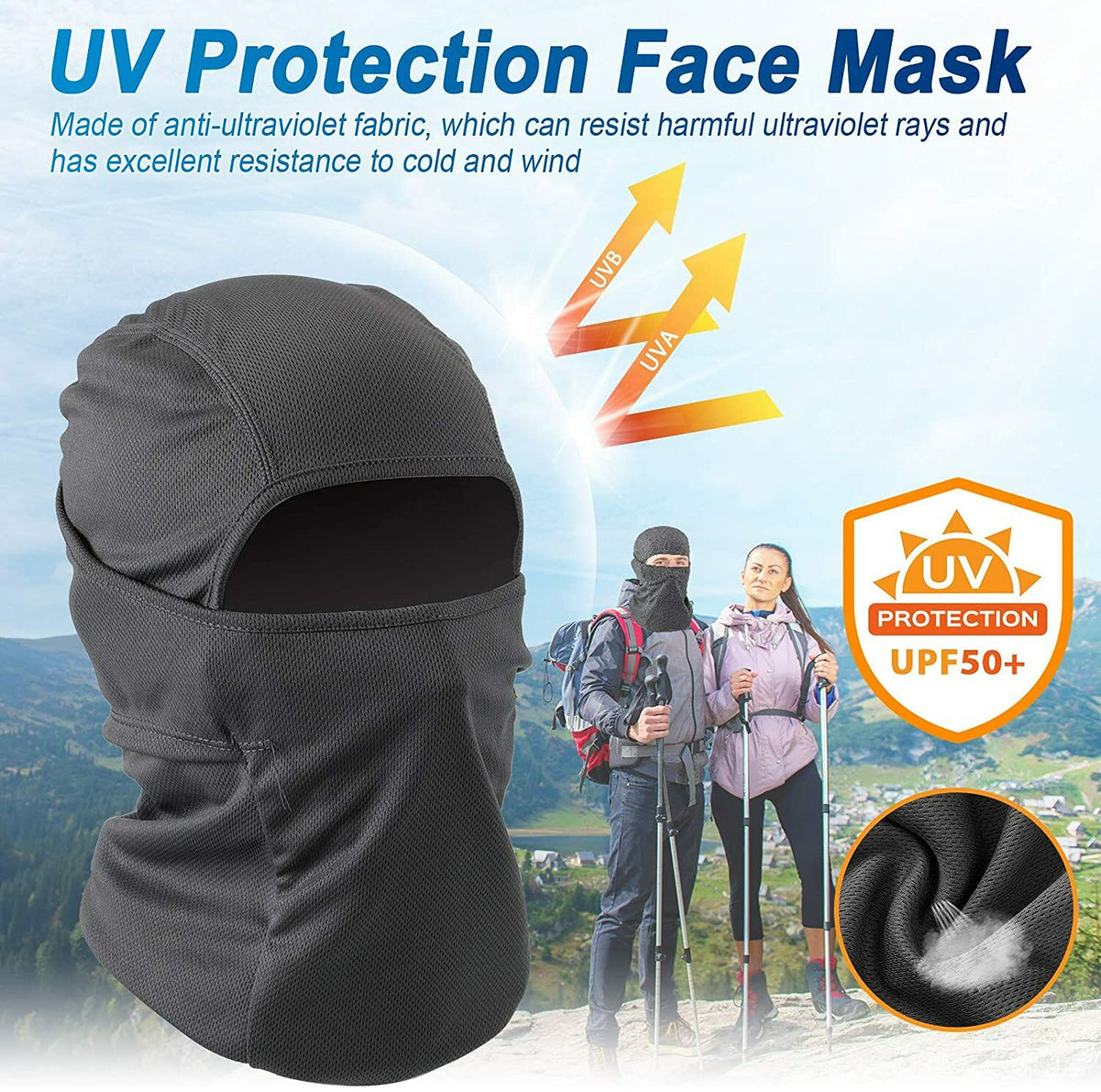 Breathable Full Face Mask for Motorcycle Riding Sun UV Protection