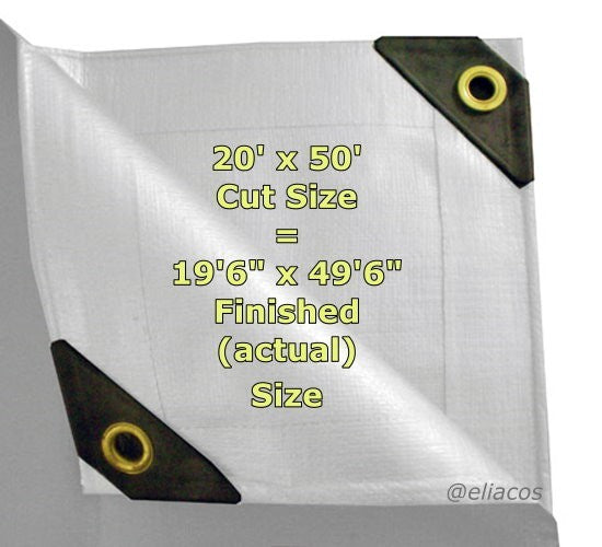 Heavy Duty White Tarp Canopy Cover UV Weather Resistant Poly 12 Mil
