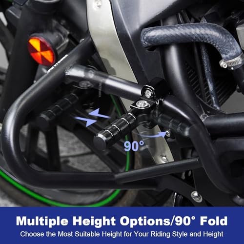 Motorcycle Foot Pegs 22-28mm Fit for 7/8-1-1/8 Inch Crash Bar Tubing - Aluminum