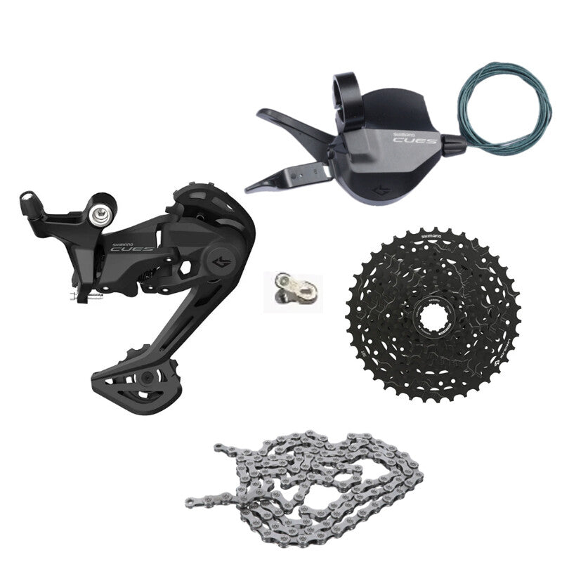 9-Speed Bicycle Groupset with Cassette, Rear Derailleur & Shifter - MTB Trail Cycling Parts