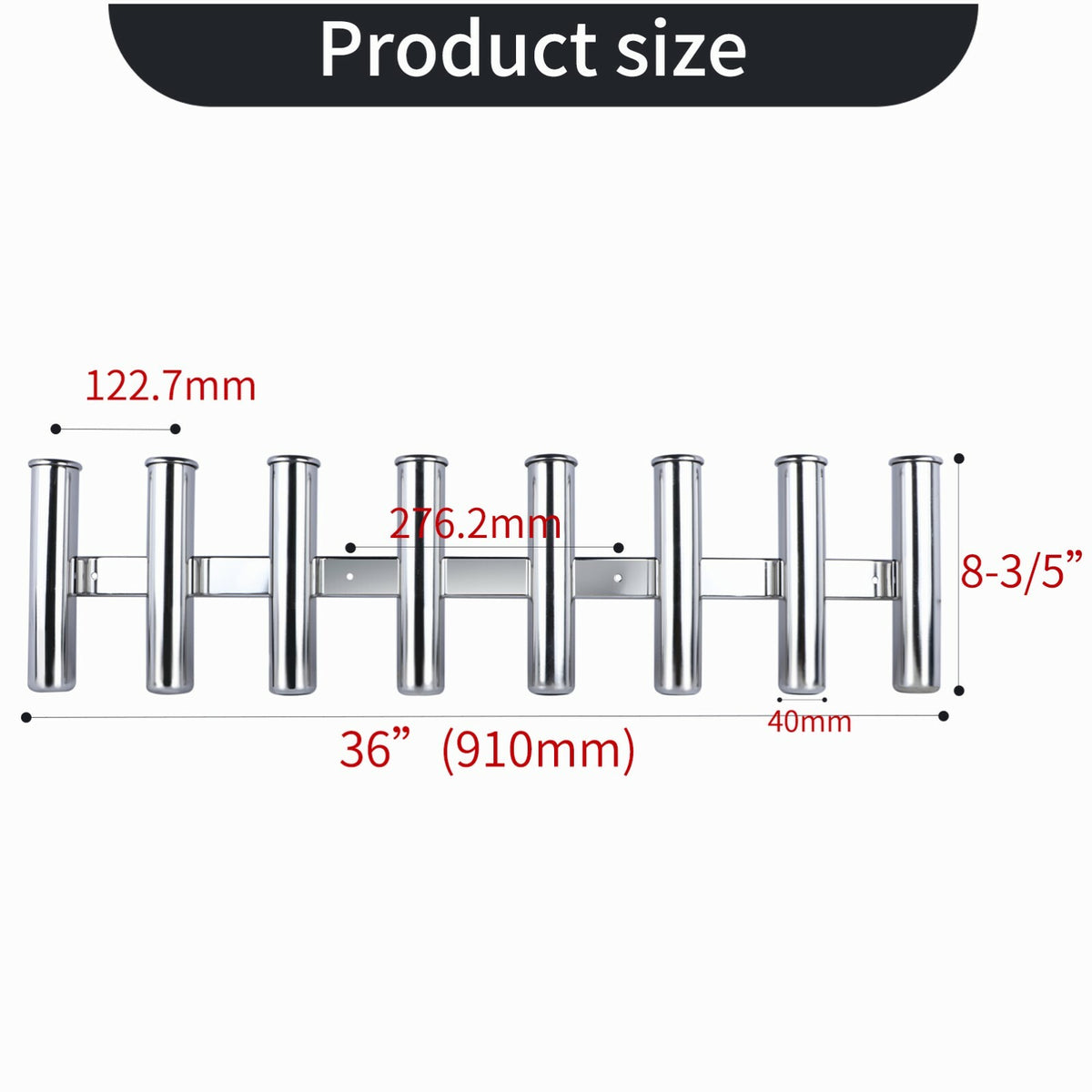 Multi-Tube Stainless Steel Fishing Rod Holder for Boat Truck RV Side Mount
