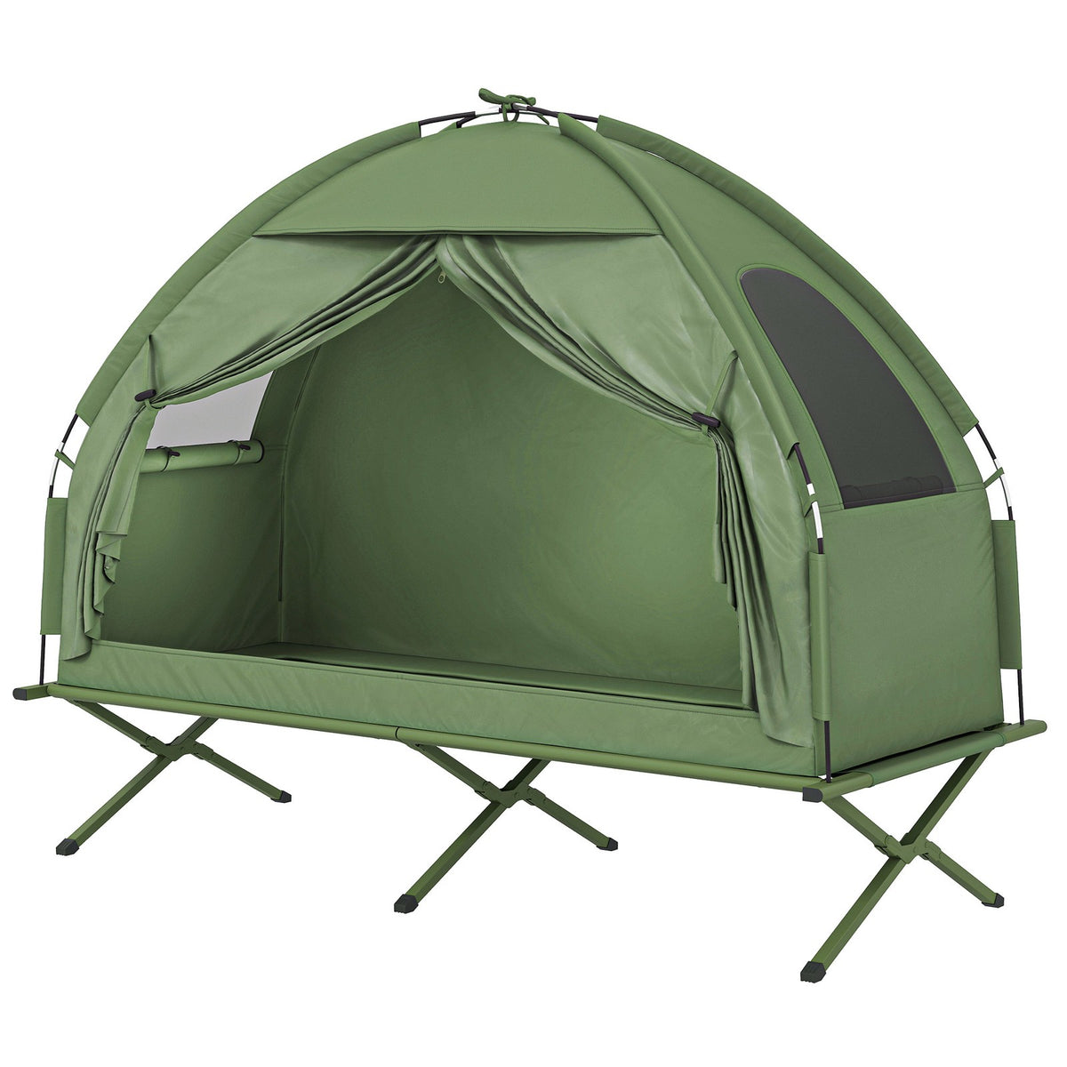 Portable Single-Person Camping Tent Cot Combo for Hunting & Fishing