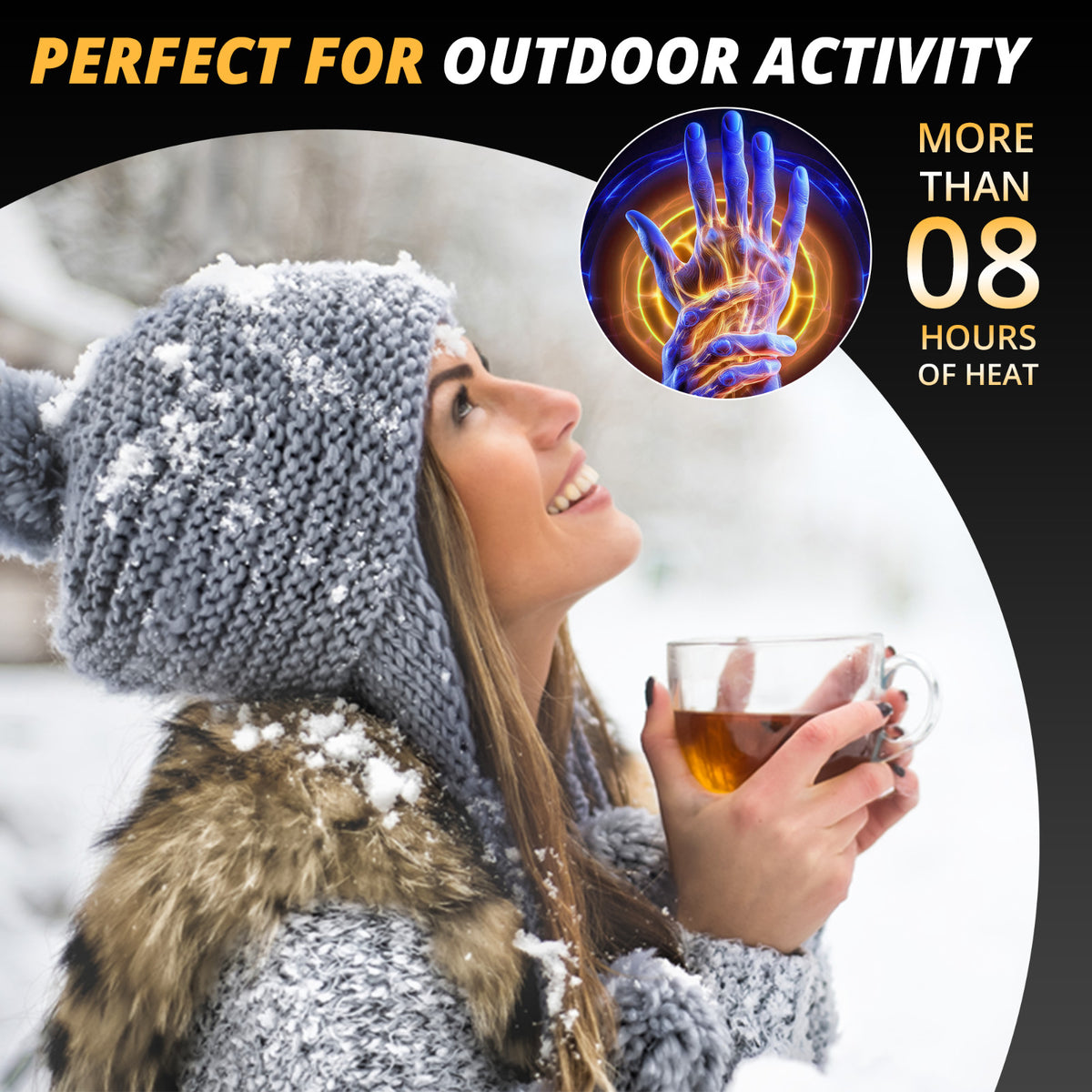 Hand Heaters Wristbands - Long-Lasting 8+ Hour Warmth with Flexible Hand Warmers