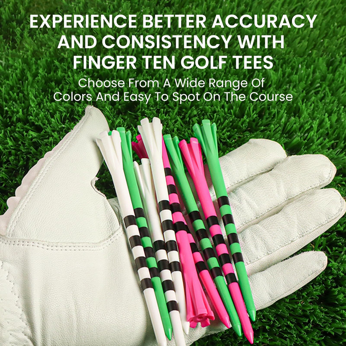 Unbreakable Plastic Golf Tees 4 or 5 Inch Pack of 30 with Bright Colors