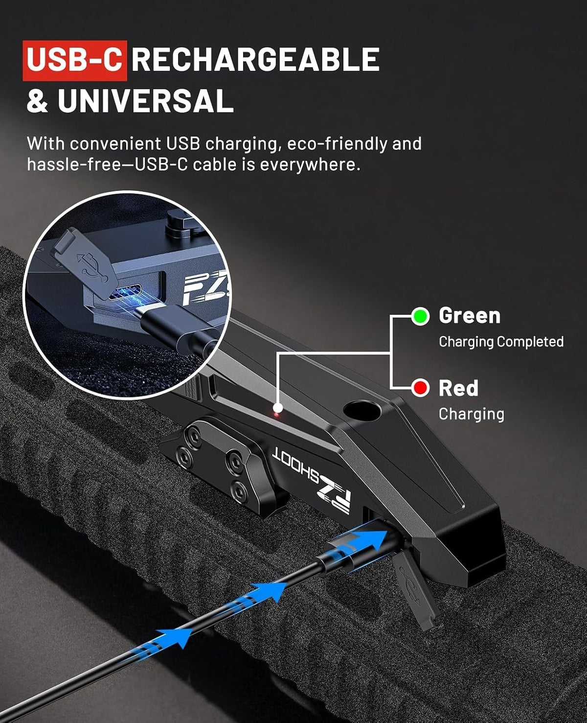 1600 Lumens Tactical Rifle Flashlight with Green Laser Combo, Rechargable, Mount