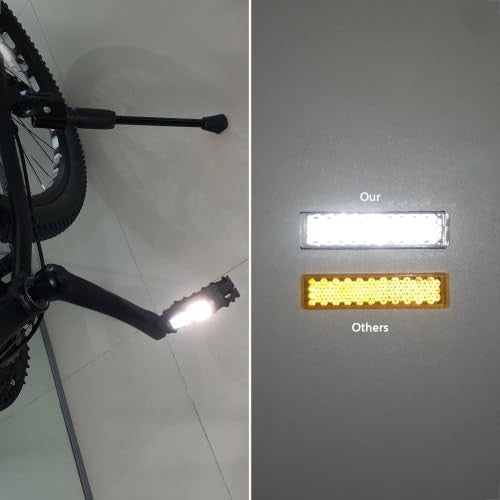 Super Bright Bicycle Pedal Reflectors - 4PCS White for Night Safety