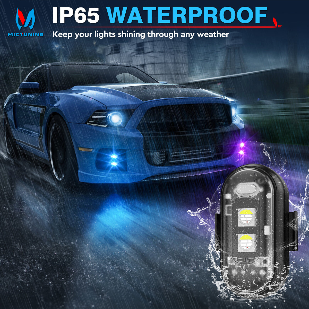 Wireless LED Strobe Lights 8 Colors USB Rechargeable Anti-Collision Lamps 20 pcs