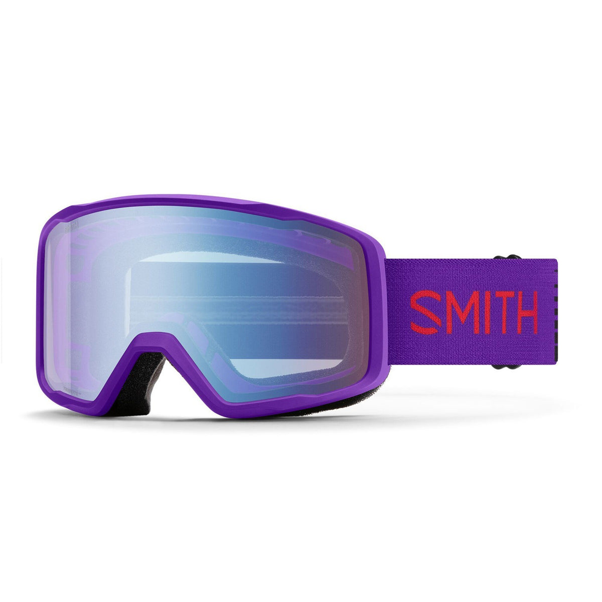Small Fit Ski Snow Goggles with Purple Frame and Blue Sensor Mirror Lens
