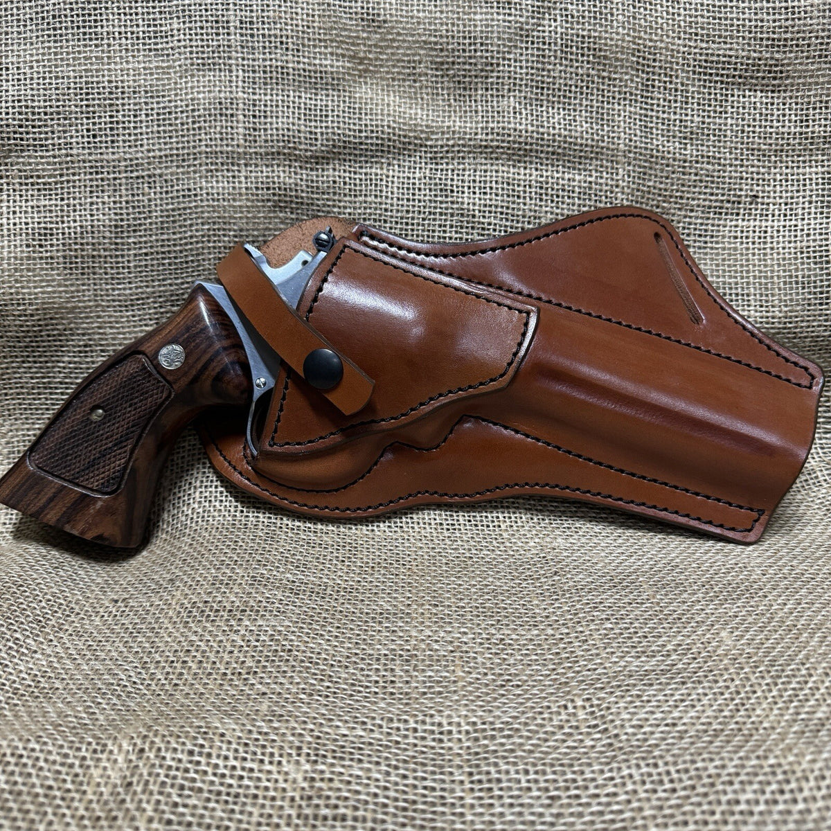 Cross Draw Holster for Smith & Wesson L Frame Revolvers - Handcrafted Leather