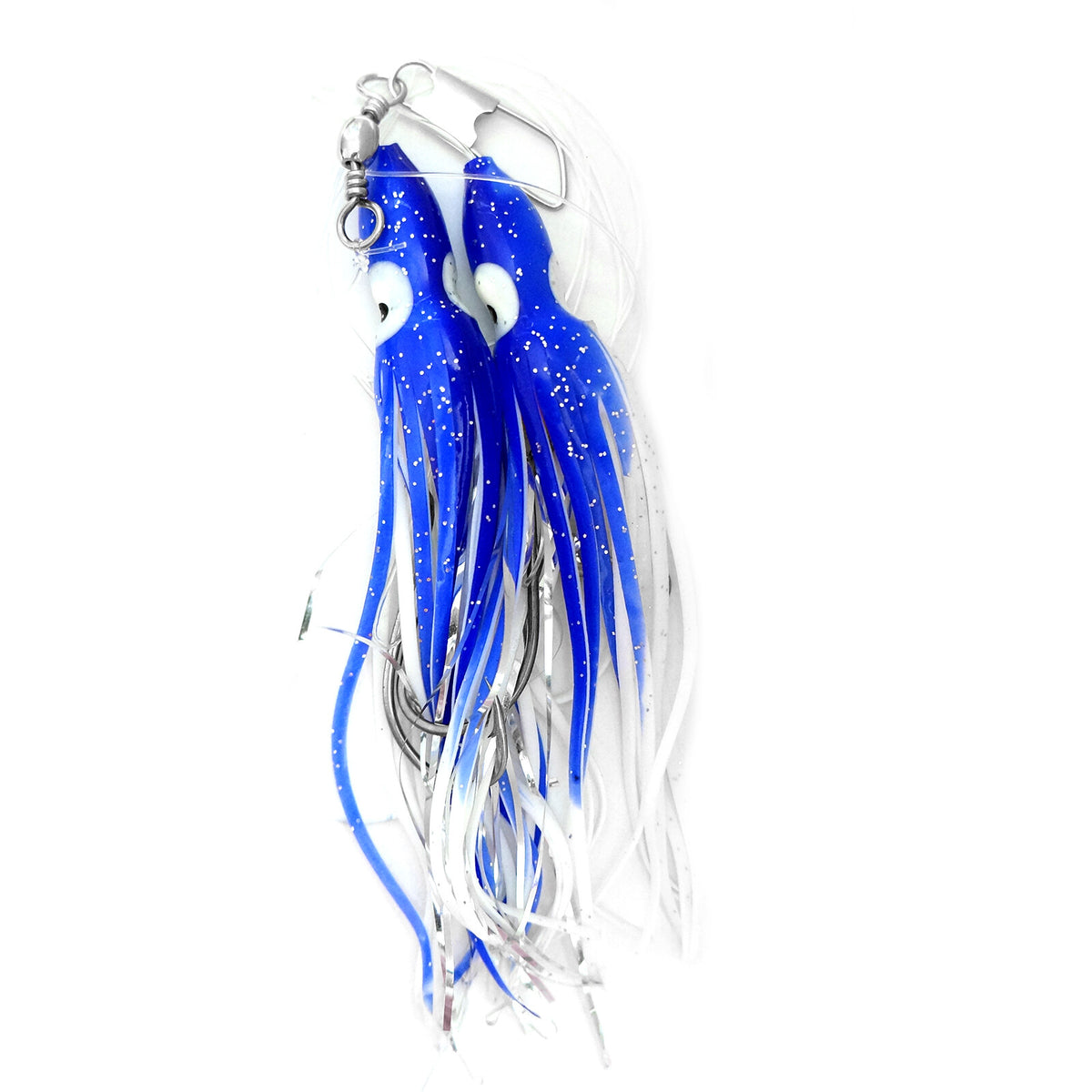 12 Pairs 4.75-Inch Squid Hoochies Fish Rig Lures for Saltwater Bass & Fish
