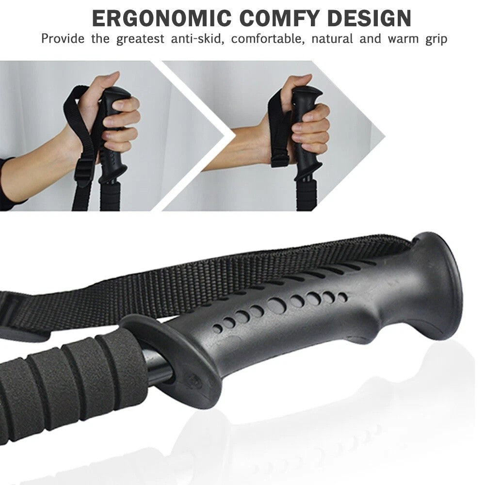 Adjustable Trekking Poles - Lightweight Aluminum Hiking Sticks with Anti-Shock