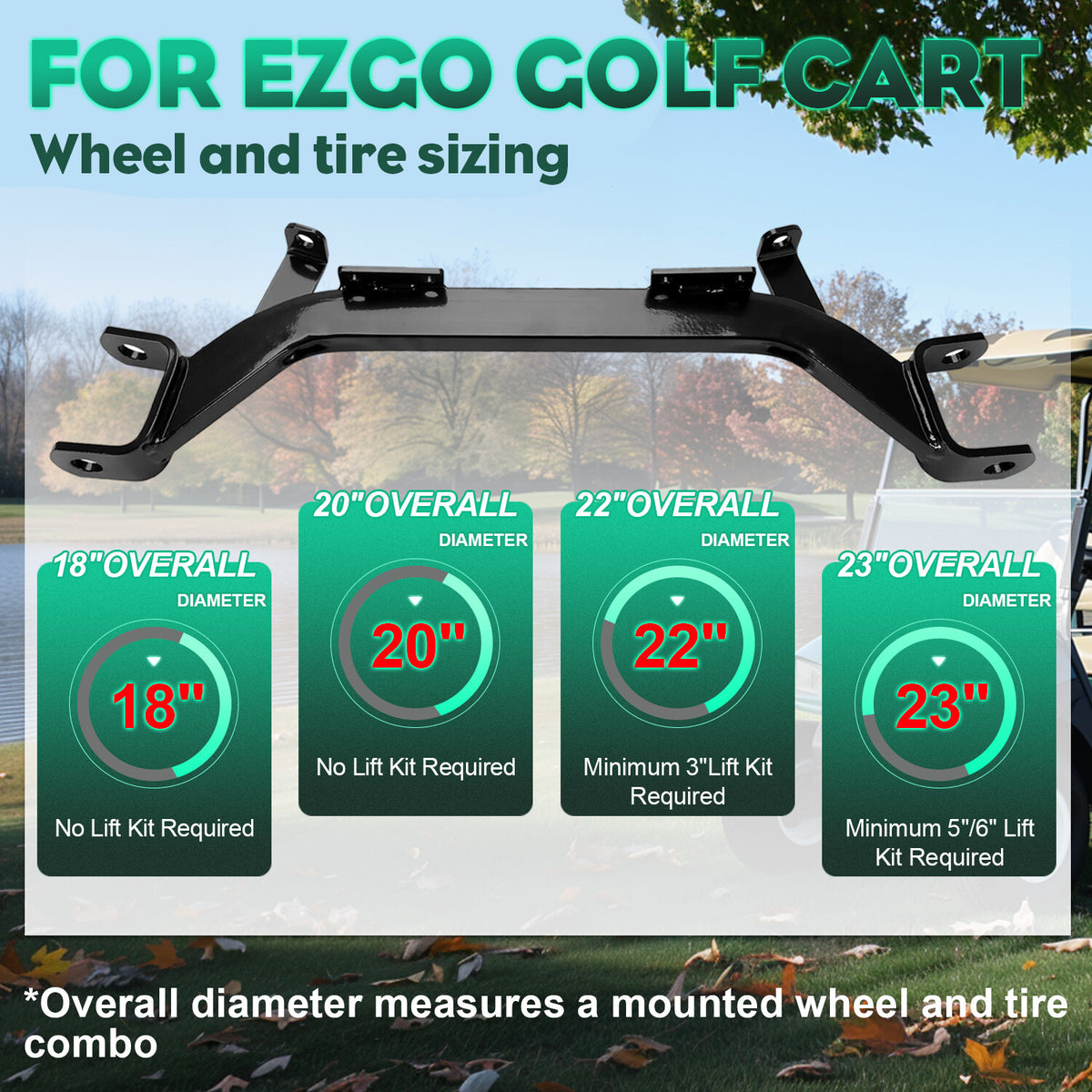 Golf Cart Drop Axle Lift Kit for EZGO Marathon Electric 1975-1994.5 - 4 Inch Suspension Upgrade