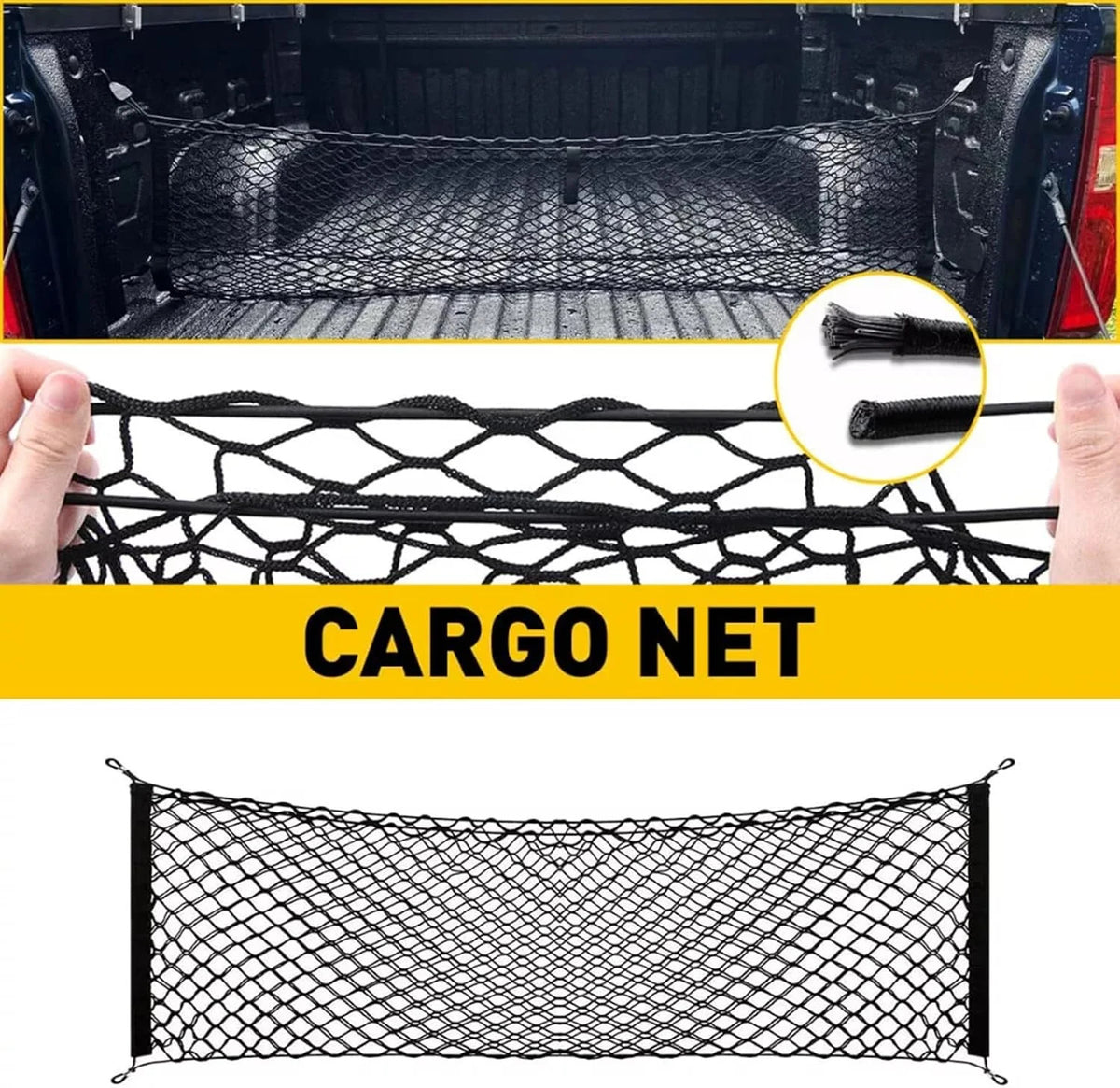 Heavy Duty Truck Bed Cargo Net for GMC Sierra Silverado 2013-2026