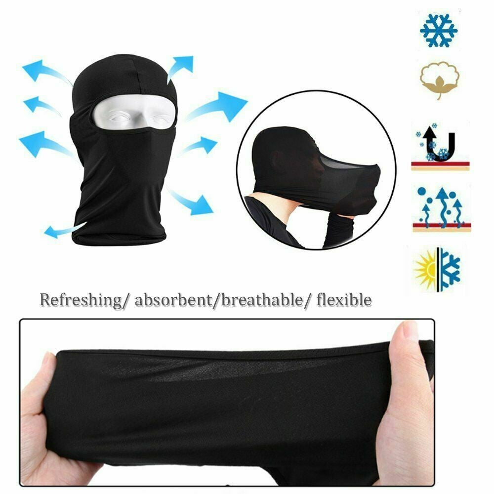 Unisex 1-2 Hole Balaclava Full Face Ski Mask UV Sun Wind Protection