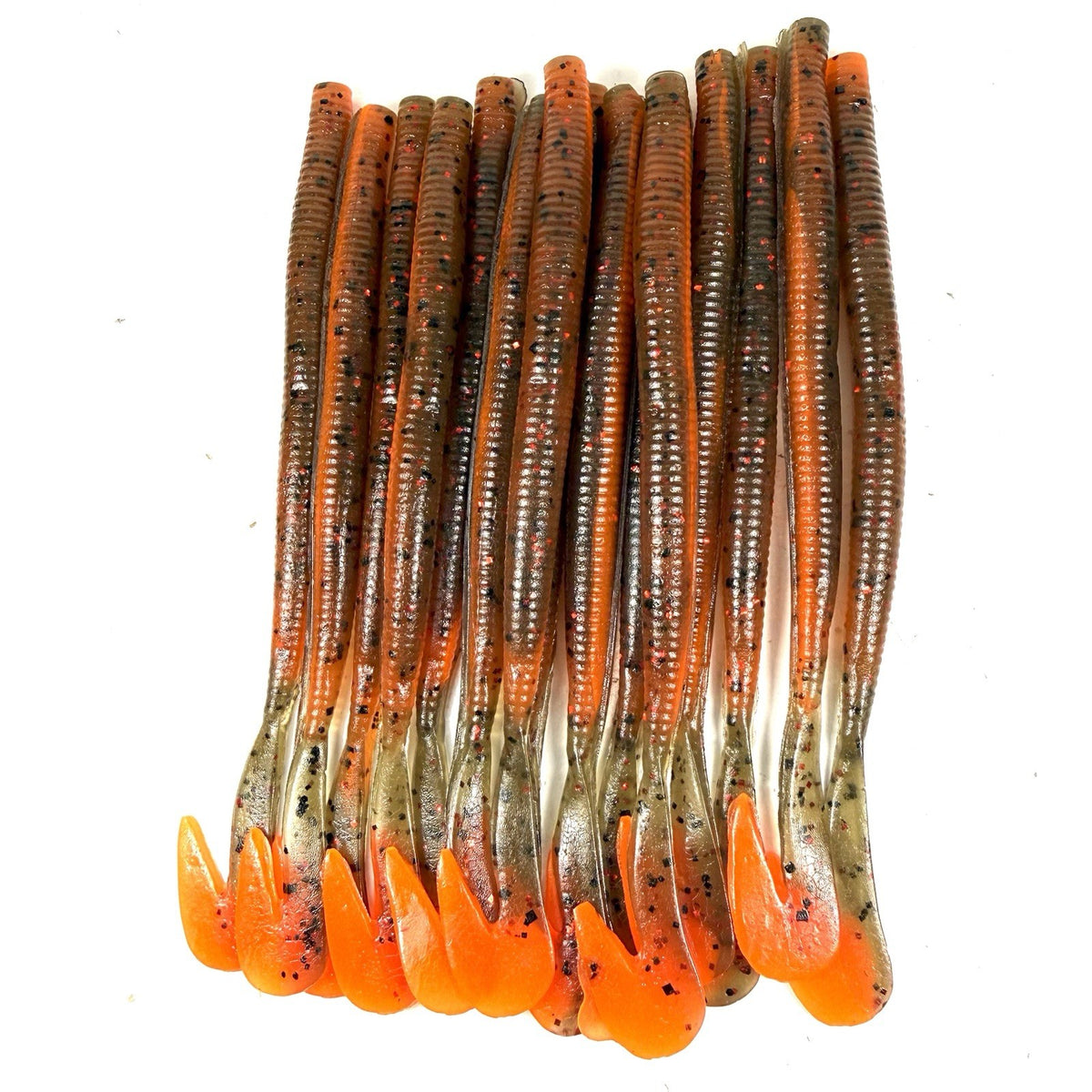 6-Inch Hand Poured Plastic Worm with Topple Tail - Turbo Craw Color