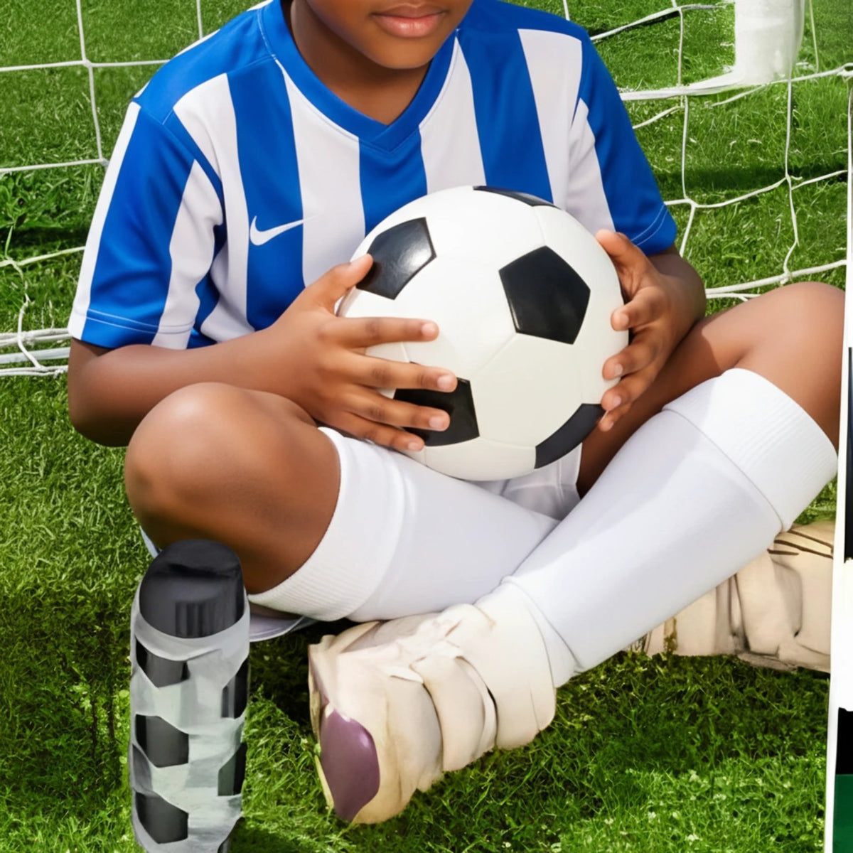 17oz Soccer Water Bottle with Flip Top and Carry String - Reusable Sports Drink Bottle