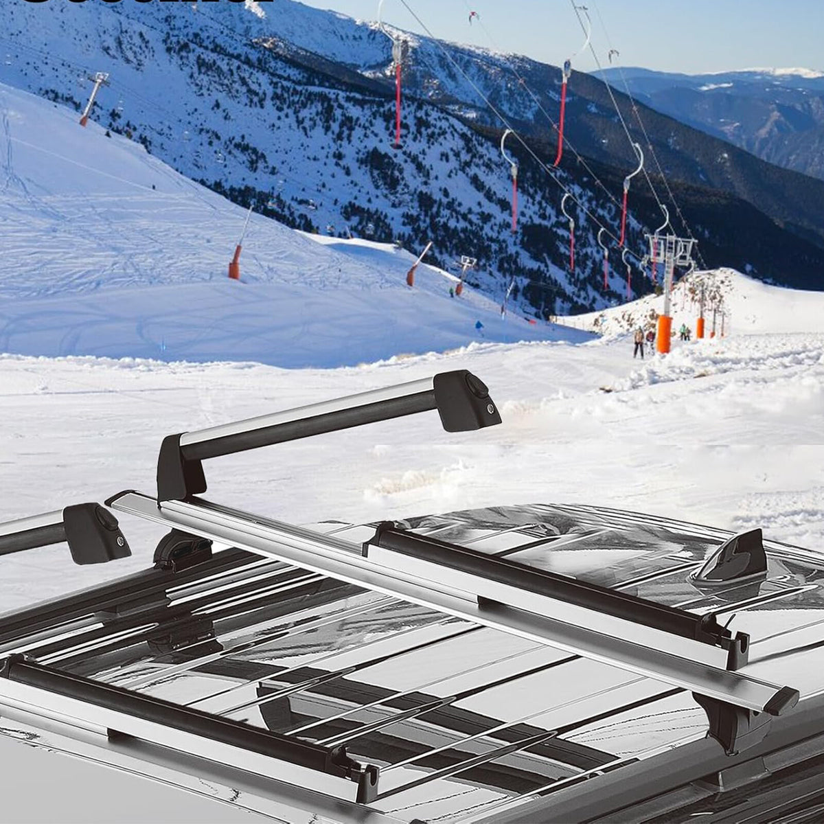Universal Ski Snowboard Roof Rack Cross Bars with Lock for Car
